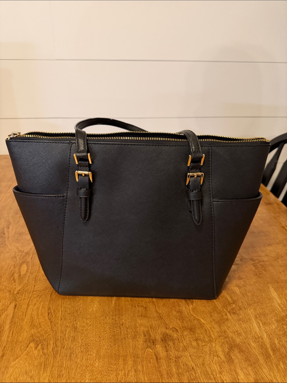 Michael Kors Black Purse with Gold Hardware - Picture 3 of 14